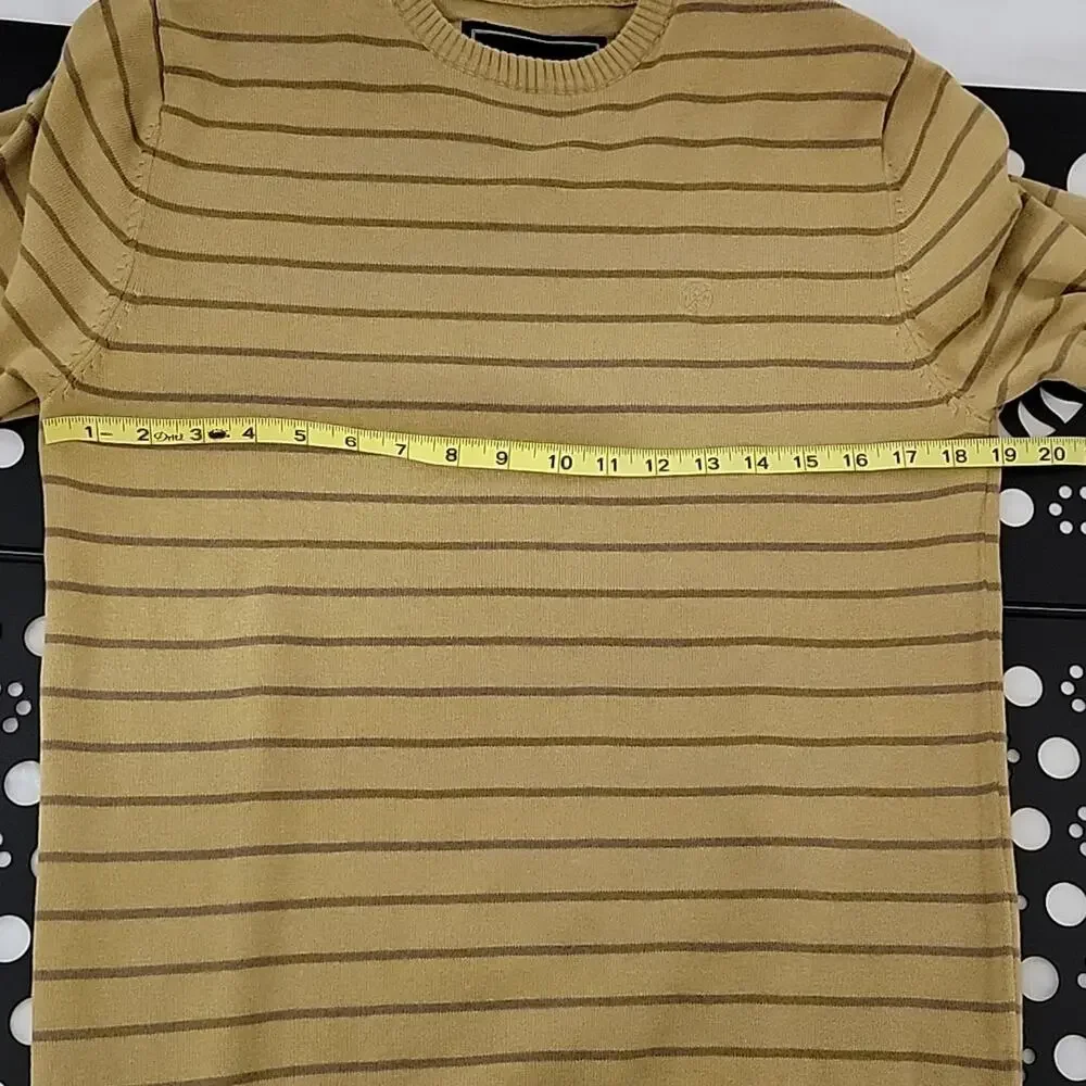 Animal Bikes Men's Yellow‎ Stripped Knit Sweater Small